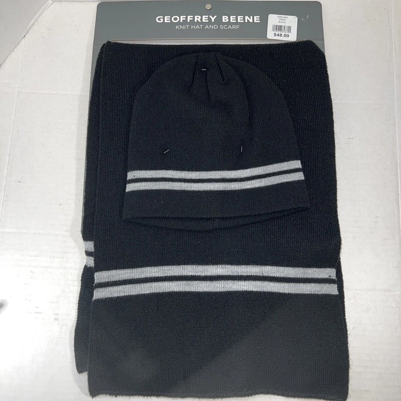 Geoffrey Beene New Geoffrey Beene Black And White Knit Hat