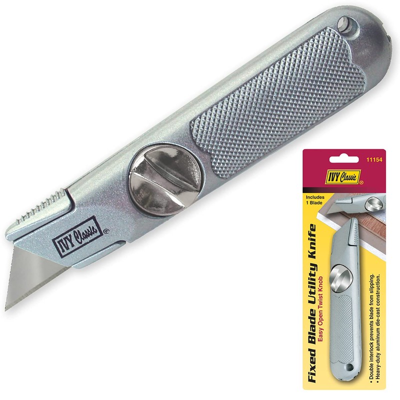 IVY Classic 11154-6 Hinge-Loc Fixed Utility Knife, 6-Pack