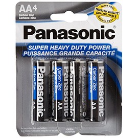 Panasonic 5734 16PC AA Batteries Super Heavy Duty Power Carbon Zinc Double A Battery 1.5V, Black (Pack of 16)