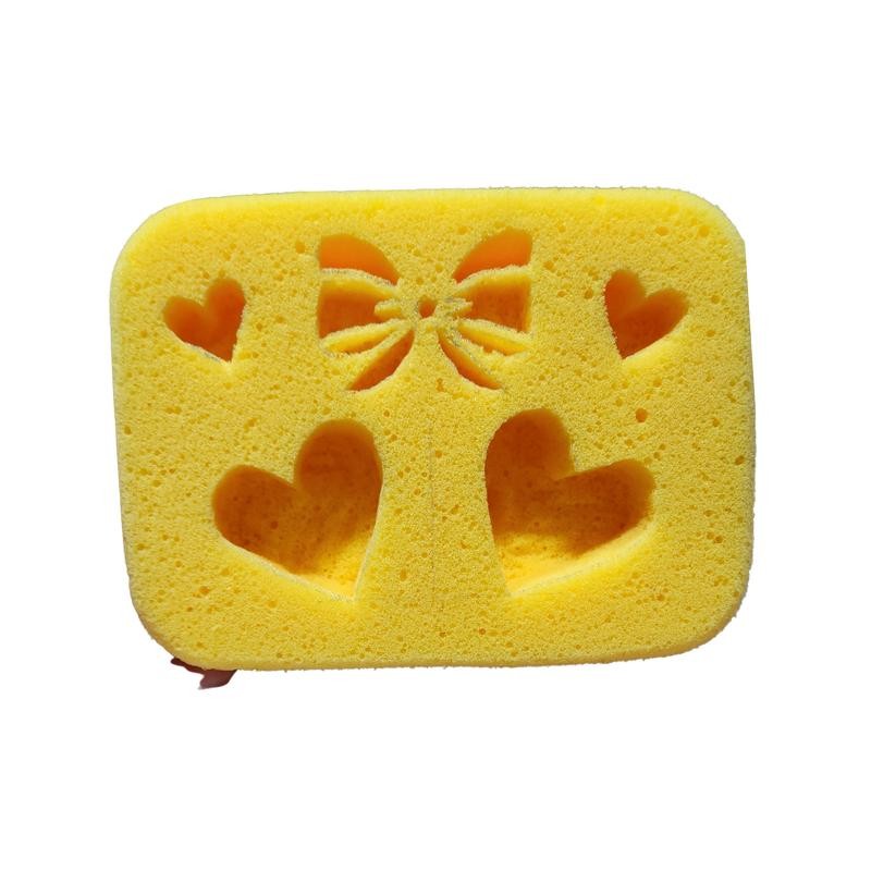 Hearts and Bow Butter Sponge Design 7.5x5.5x2 in. ASMR Squeeze