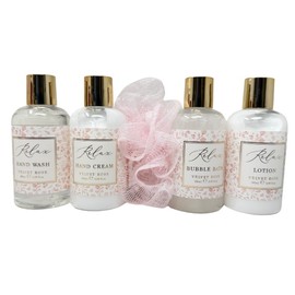 Relax & Unwind Velvet Rose Spa Gift Set – 3 Pamper Styles – Bath & Body Gift Set With Shower Gel, Lotion, Hand Cream & Puff – Birthdays, Mother’s Day & Christmas HTUK (Pampering Set)