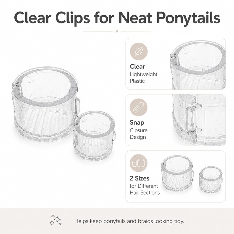 4 PCS Ponytail Clip With Comb Teeth (2 Sizes)