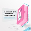 Enday Pencil Box Pink, Large Capacity Plastic Double Deck Box