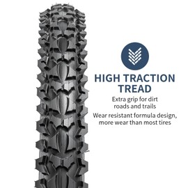 YUNSCM 2-PCS 18" Mountain Bike Tires 18x1.95/53-355 and 18" Heavy Duty Bike Tubes Schrader Valve Compatible with Mountain/Off Road Bike 18 x 1.95 18x2.0 Kid Bicycle Tires and Tubes (Y-1220)