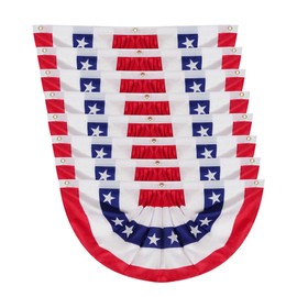 MCFULL 8Pcs American Flag Bunting,4th of July Decorations Bunting Flags Outdoor,1.5x3 Ft USA Pleated Fan Flag,Patriotic Buntings for Patriotic Decorations,Garden Decor,Patio Decor,Memorial Day