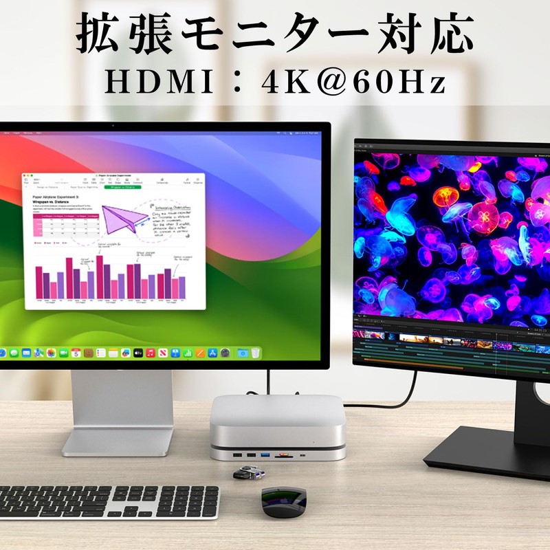 Mac mini Docking Station TypeC (8in2) Silver Model Number: MC25MH