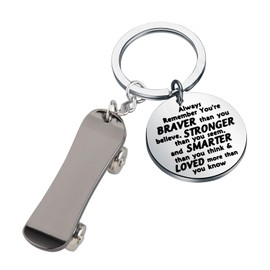 BNQL Skateboard Keychain Skateboard Gifts for Skaters Skateboard Lovers Gifts Mini Skateboard Keyrings Skateboarding Gift (Skateboard Keychain)