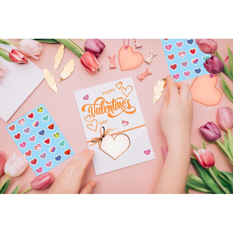K-Kraft 120 Heart Stickers (Hearts Extravaganza) - 12 Different Patterns
