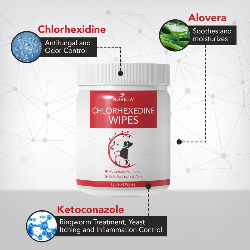 NOVEHA Pet Wipes - Formulated Pet Wipes - for Facial