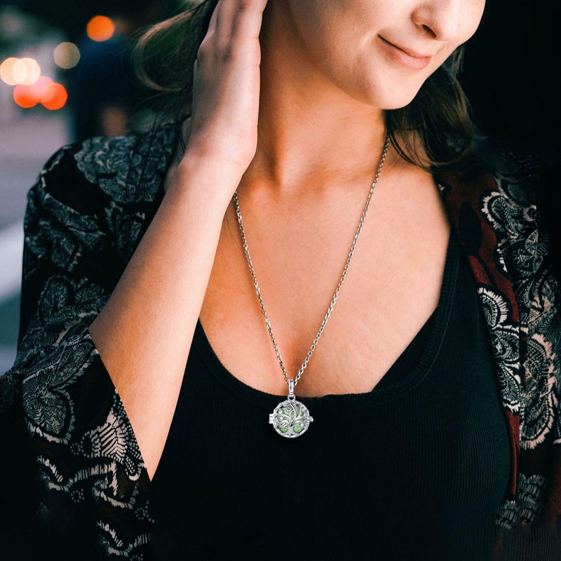 INFUSEU Aromatherapy Necklaces for Women Essential Oil Diffuser Jewelry Lava