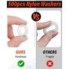 500 Pieces Flat Washers, Jeboler White Washers Plastic Nylon Spacers,