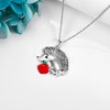 MONGAS Hedgehog Necklace Sterling Silver Hedgehog Pendant Hedgehog Jewelry for