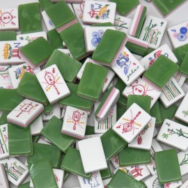 ,Emerald Green Jade,Custom 4-Layer American Mahjong Tiles,Acrylic Mahjong,American Mahjong Set with 160 TilesColor: Wood Grain