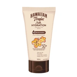 Hawaiian Tropic Silk Hydration Sunscreen Lotion SPF50+ 180ml, 12-Moisture, Non-greasy, 4-Hour Water Resistant