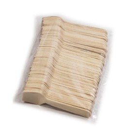 Perfect Stix Green Wooden Square Compostable Cutlery Taster Spoon With Concave, 3-1/2" Length, 1000ct