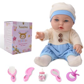 TUSALMO 12 Inch Baby Doll with Accessories Set,Soft Baby Dolls for 3+ Year Old Girls boy,Baby Toys for Birthday Gift