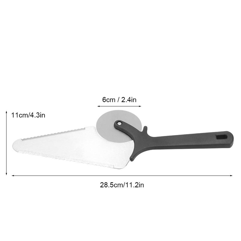 Pizza Spatula Stainless Steel Pizza Peel Multifunctional 2-in1 Pizza Cutter