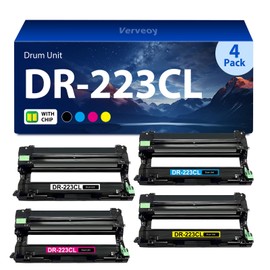 DR223CL DR-223CL Imaging Drum Unit Set 4-Pack Replacement with Brother DR223CL DR-223CL Printer Drum Unit for HL-L3210CDW HL-L3270CDW HL-L3290CW MFC-L3770CDW MFC-L3750CDW Printer (4-Pack,BK/C/M/Y)