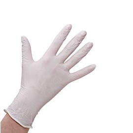 Disposable Gloves in Sizes S - XL | Pack of 100 | White Nitrile Single-Use Gloves in Practical Dispenser Box | Ideal for Hygienic Areas such as the Food Industry, Cosmetics. etc. | Latex-free, white
