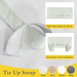 NICETOWN Sage Green Linen French Door Shade, Privacy Thermal Insulated Curtains Panel for, French Door Shade for Kitchen, Sidelight Curtains for Living Room, W36 x L80 Inch, 1 Panel