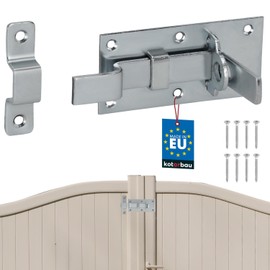 KOTARBAU® Universal Steel Lock Bolt 50 x 100 mm Curved Latch for Doors and Gates Garden Gate Bolt Garden Gate Latch Door Bolt Sliding Bolt Lockable Weatherproof