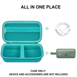 Supmay Hard Carrying Case for Soundcore Motion 300 Wireless Hi-Res Portable Speaker, Bluetooth Speaker Protection Case with Zipper Mesh Pocket for Charging Cable and Other Accessories, Green+Green