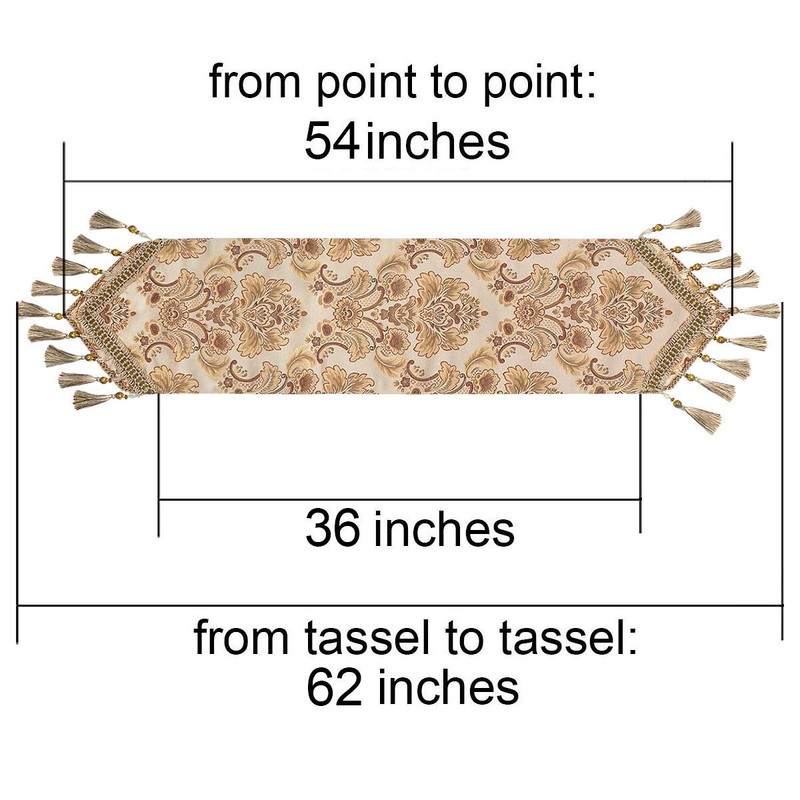 Modern Luxury Jacquard Fabric Floral Table Runners And Dresser Scarves