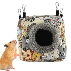 Paxikaka Hamster Warm Hanging Bed, Cave Shaped Cotton Hammock Suitable for Small Animals Hamsters Rat Mouse Gerbil Sugar Glider Squirrels Parrots etc (S)