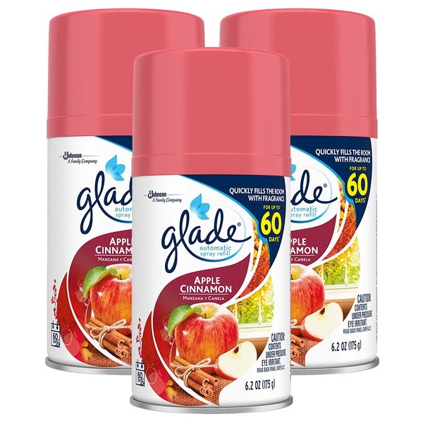 Glade Automatic Spray Air Freshener Refill, Apple Cinnamon, 3-Pack
