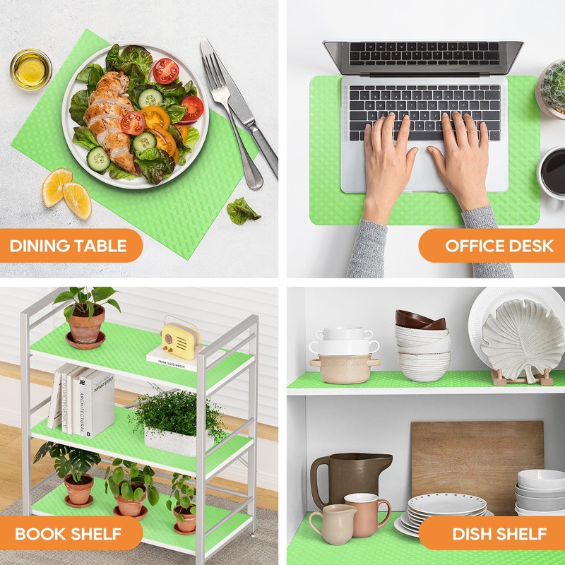 Green Fridge Liner Shelf Liners for Kitchen Cabinet Refrigerator Liners