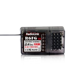 Radiolink R6FG 6 Channels RC Gyro Receiver 2.4G HV Servo Long Range Control for Drifting Crawler Truck Works with Controller RC4GS/RC4GS V2/RC6GS/RC6GS V2