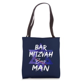 Bar Mitzvah Boy Men Torah Scroll Jewish Star Of David Tote Bag