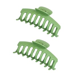 2 Pack Big Hair Claw Clips Nonslip Large Claw Clip for Women and Girls Hair,Strong Hold Grips Hair Accessories 4 Inch (Green)