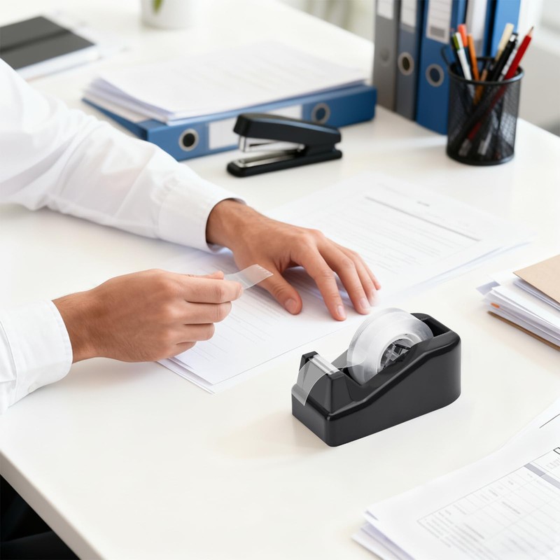 JEFURE Desktop Tape Dispenser, Lightweight Tape Holder with 12 Rolls