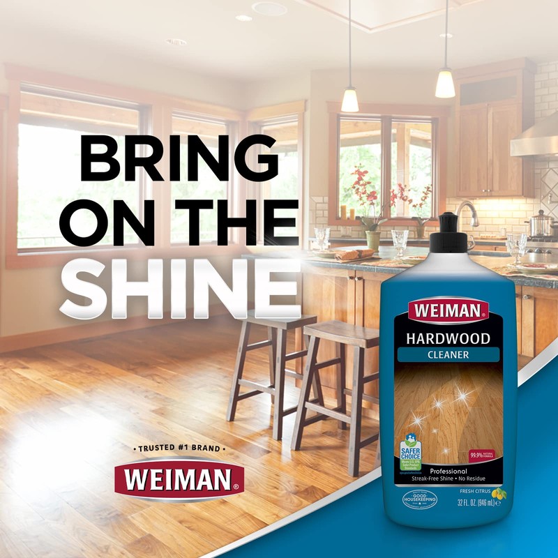 Weiman Hardwood Floor Cleaner for Finished Hardwood, Engineered Flooring, Vinyl