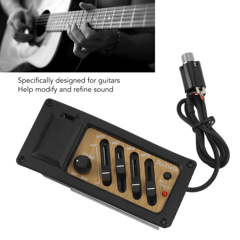 Acoustic Guitar Pickup Preamp Piezo 4 Band EQ Equalizer System