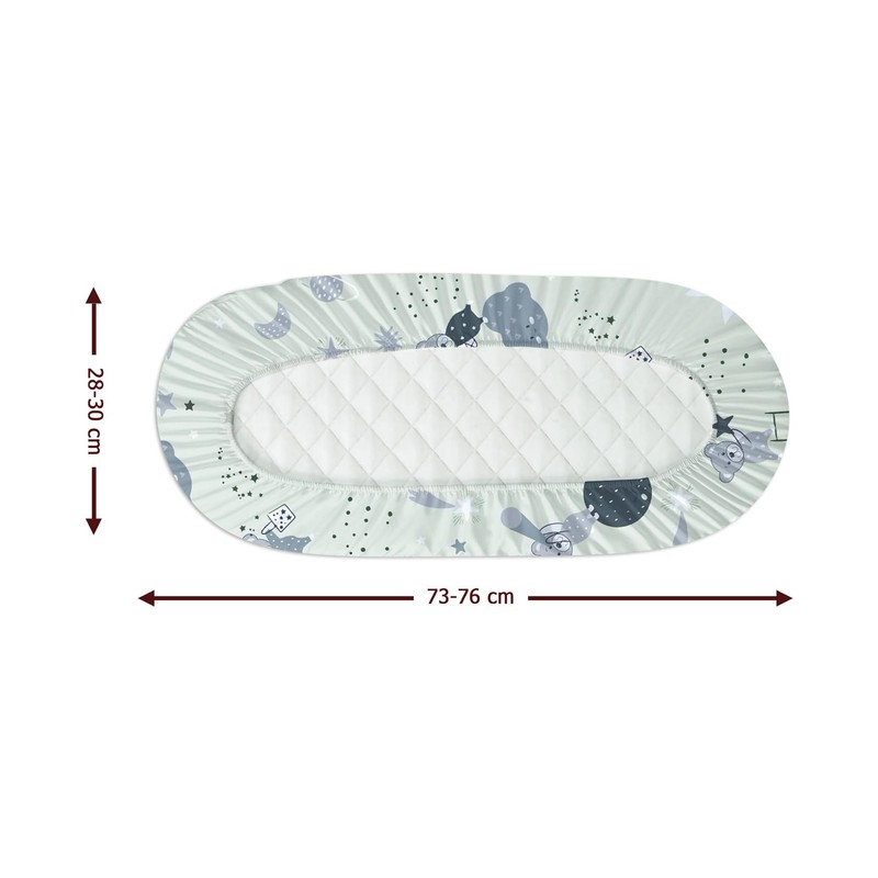 100% Cotton 2 Pcs Moses Basket Fitted Sheets - Breathable,