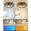 23" Farmhouse Flush Mount Ceiling Fan with Lights and Remote,