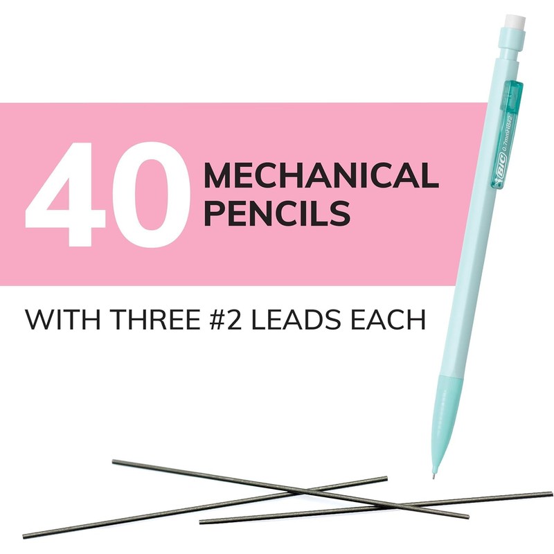BIC Xtra Smooth Mechanical Pencil with Erasers, 0.7 mm Point,