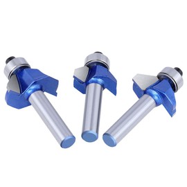 ASNOMY 4 Pieces 8 mm Shank 45 Degree Angle Chamfer Cutter Standard for Wood, 45 Degree Chamfer/Bevel Edging Router Bit for Carpentry Chamfering Woodworking Trimming, Cutter for Router Set