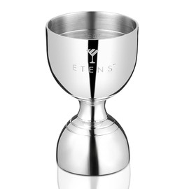 Etens Cocktail Jigger Spirit Measure | Bar Spirits Measuring Jigger 2 oz 1 oz | Dual Shot Measure Jigger with Measurements Inside | Double Bell Jigger for Alcohol | Barware