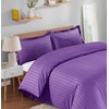 Casabella Satin Stripe Duvet Cover Set - Luxurious Purple Bedding,