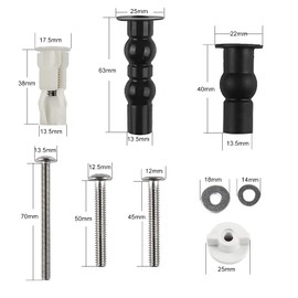 Screws for Toilet Seat, 5 Pairs Universal Toilet Seat Attachment Set, Stainless Steel Hinges for Toilet Lid with Small Parts, Toilet Seat Fixing, Toilet Seat Repair Parts