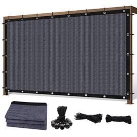 Sunocity 12'X 16' Custom 90% Sun Shade Cloth Outdoor Patio Pewter Grey Pergola Shades Cover Privacy Screen UV Block Porch Screens Canopy for Patio Outside Outdoor