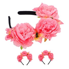 Mikinona Floral Headband Set Women's Artificial Flower Crowns Girls Headband for Party Stylish Headwear for Holiday