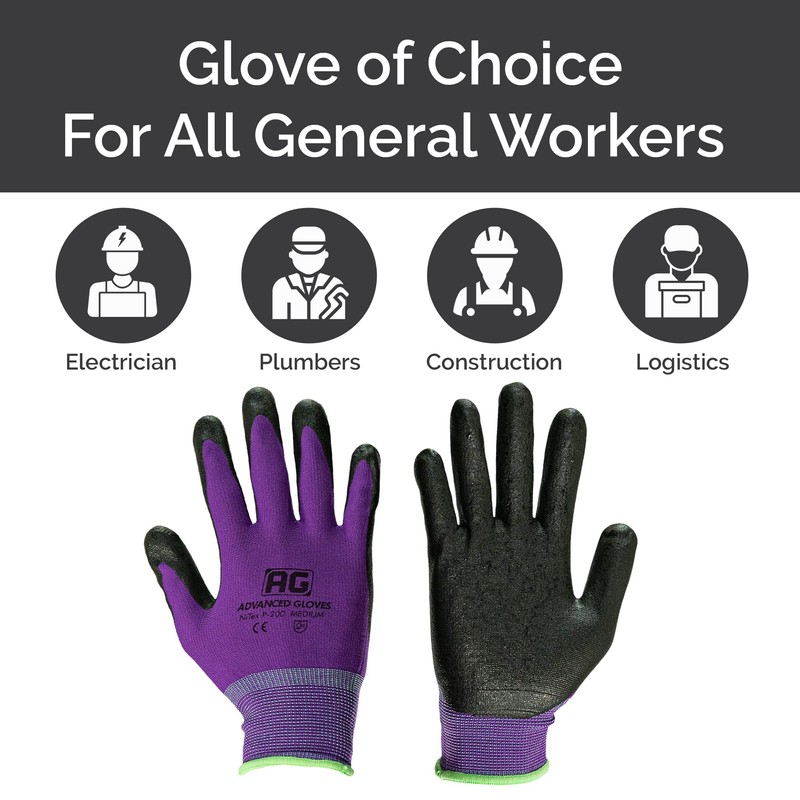 ADVANCED GLOVES – NiTex P-200 Nylon Nitrile Gloves, Breathable Nitrile