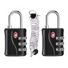 ZHEGE TSA Lock 2 Pieces and Elastic Wire (Total Length