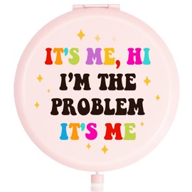 z-crange Friendship Gift Inspirational Pink Engraved Travel Makeup Mirror,It's Me Compact Pocket Mirror for Friends Sister Girl Woman Birthday Graduation Thanksgiving Gifts C1143