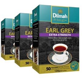 Dilmah Earl Grey Extra Strength, 150 Tea Bags, Pack of 3 x 50 Tea Bags, Made in Sri Lanka, 360g
