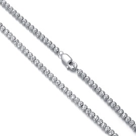 CEKAMA 925 Sterling Silver Ball Bead Chain For Men 3mm Silver Ball Dog Tag Chain Sterling Silver Bead Chain Necklace 20 Inch Women Girls